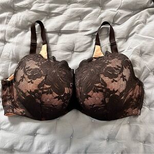 The Torrid Curve Black Floral Lace Balconette Lightly Lined Bra